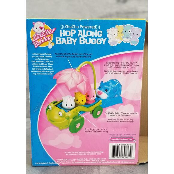 Zhu Zhu lot - babies hop along baby buggy NIB, 1 hampster & a book with stickers - Picture 13 of 13